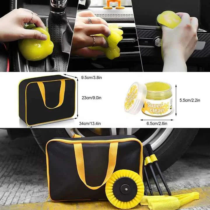 Kit de Limpìeza para Coche 20 Piezas - Cepillos para Taladro, Bolsa de Transporte y Accesorios Profesionales