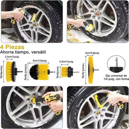 Kit de Limpìeza para Coche 20 Piezas - Cepillos para Taladro, Bolsa de Transporte y Accesorios Profesionales